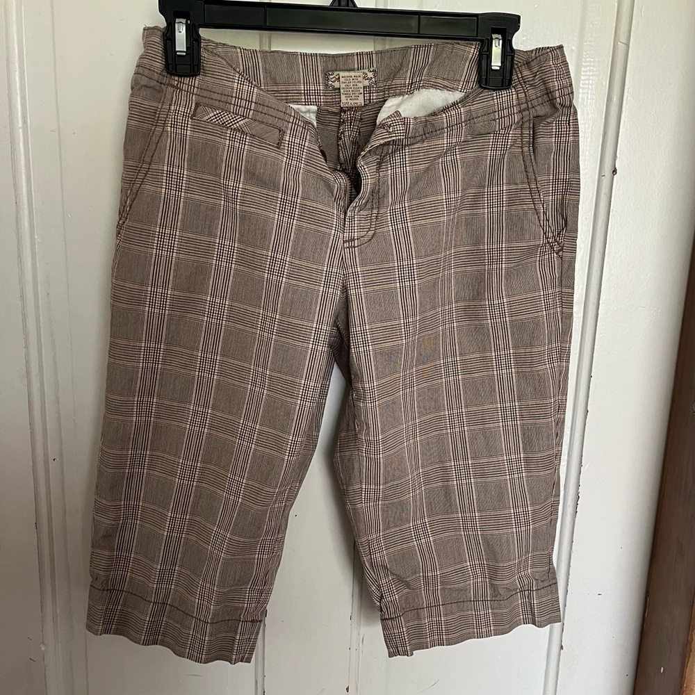 American Rag Taupe Plaid Bermuda Shorts
